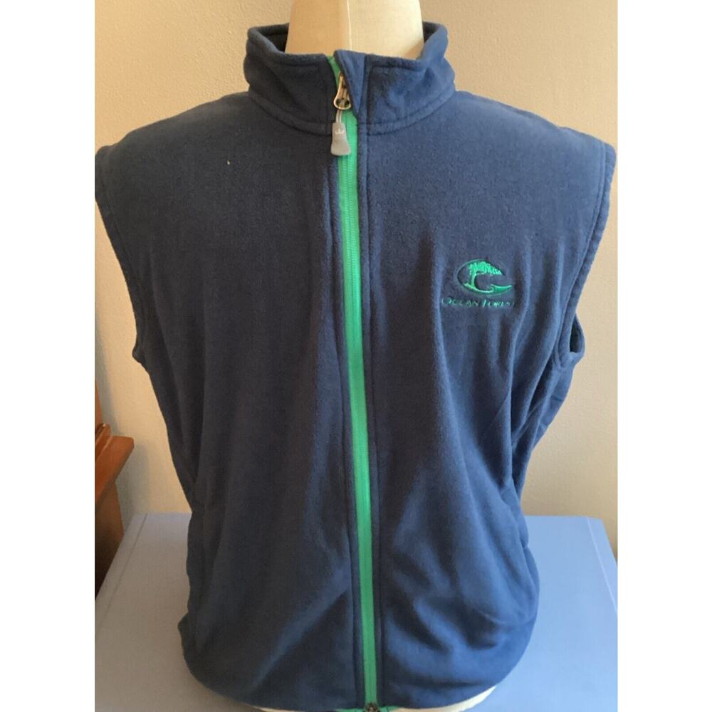 Peter Millar 100% Polyester Blue Vest Size Medium Ocean Forest